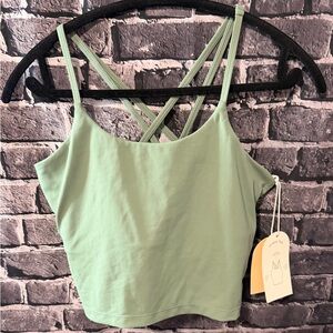 Blogilates Hedge Green Strappy Tank